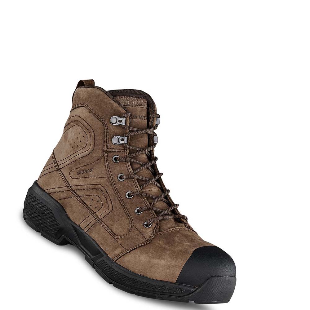 Red Wing Exos Lite 6-inch Safety Toe Men\'s Waterproof Boots Brown | ZA 45ZUT